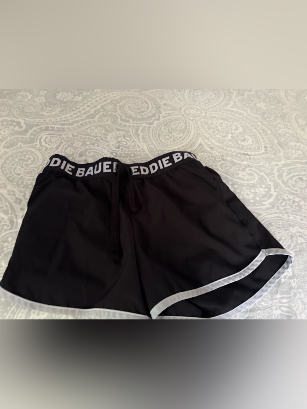 Eddie Bauer Black Athletic Shorts with White Trim